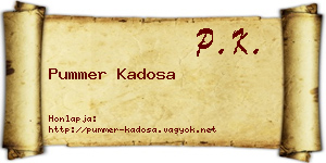Pummer Kadosa névjegykártya